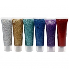 Glitter-Gel, Sortierte Farben, 6x18ml/ 1 Pck