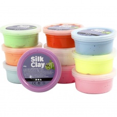 Silk Clay®, Basic 2, Sortierte Farben, 10x40g/ 1 Pck