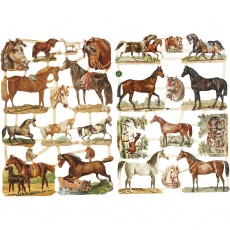 Vintage-Glanzbilder, Pferde, 16,5x23,5 cm, 1x2Bl./ 1 Pck