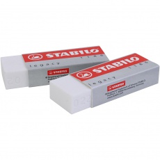 Stabilo Radiergummi, H 1 cm, L 6,3 cm, B 2,3 cm, Weiß, 20Stk/ 1 Pck