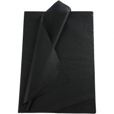 Seidenpapier, Blatt 50x70 cm, 17 g, Schwarz, 10Bl./ 1 Pck