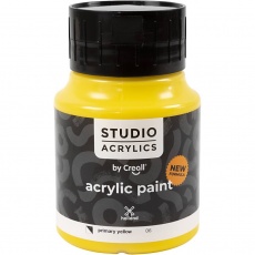 Creall Studio Acrylfarbe, Halbdeckend, primary yellow (06), 1x500ml/ 1 Fl.