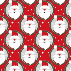 Geschenkpapier, Weihnachtsmann, B 50 cm, 80 g, Rot, 1x100m/ 1 Rolle