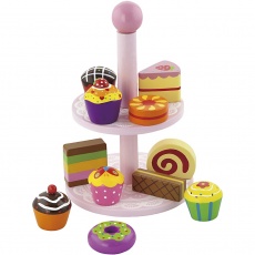 VIGA Cupcakes mit Kuchenregal, Größe 25.5 cm, 1Set/ 1 Set