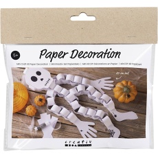 Mini Kreativ Set Papierdeko, Skelett, Schwarz/Weiß, 1 Pck