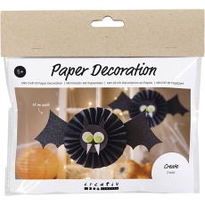 Mini Kreativ Set Papierdeko, Fledermäuse, Schwarz, Weiß, 1Pck/ 1 Pck