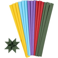 Papierstreifen für Sterne, L 45 cm, B 15 mm, D 6,5 cm, Sortierte Farben, 500Stk/ 1 Pck