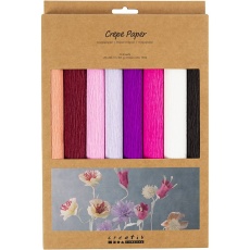 Krepppapier, Blatt 25x60 cm, Kreppanteil: 180%, 105 g, Harmonie in Lila-Pink, 8Bl./ 1 Pck