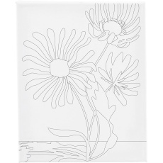 Mal-Leinwand mit Aufdruck, Große Blumen, T 1,6 cm, Größe 24x30 cm, 360 g, 1 Stk