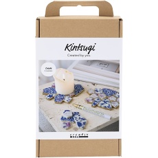 Kreativ Set Kintsugi, Untersetzer, Blau, Gold, Rosa, Weiß, 1 Pck