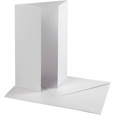 Perlglanz-Karte & Umschlag, Kartengröße 10,5x15 cm, Umschlaggröße 11,5x16,5 cm, 230+120 g, Weiß, 1x10Set/ 1 Pck