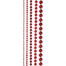 Halbperlen, Größe 2-8 mm, Rot, 1x140Stk/ 1 Pck
