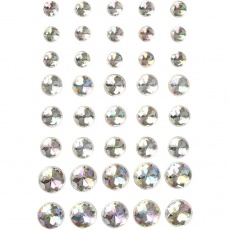 Strasssteine, Größe 6+8+10 mm, Kristall, 1x40Stk/ 1 Pck