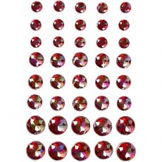 Strasssteine, Größe 6+8+10 mm, Rot, 1x40Stk/ 1 Pck