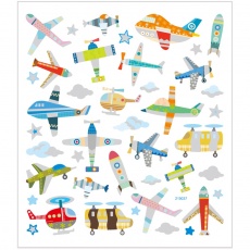 Sticker, Flugzeuge & Hubschrauber, 15x16,5 cm, 1Bl./ 1 Bl.