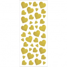 Sticker mit Glitter, Herzen, 10x24 cm, Gold, 1x2Bl./ 1 Pck
