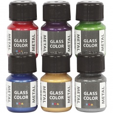 Glass Color Metal, Sortierte Farben, 6x30ml/ 1 Pck