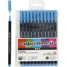 Colortime Fineliner Marker, Strichstärke 0,6-0,7 mm, Hellblau, 1x12Stk/ 1 Pck