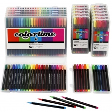 Colortime Fineliner Marker, Strichstärke 0,6-0,7 mm, Sortierte Farben, 1x18Pck/ 1 Pck