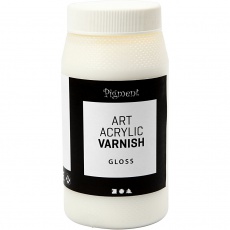 Art Acrylic Varnish, Glänzend transparent, Weiß, 1x500ml/ 1 Dose