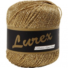 Lurexgarn, L 160 m, Gold, 25g/ 1 Knäuel