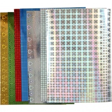 Hologramm-Papier, A4, 210x297 mm, 120 g, 1x8Bl. sort./ 1 Pck