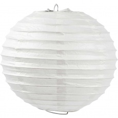 Reispapier-Lampe/-Lampion, Rund, 20 cm, Weiß, 1 Stk