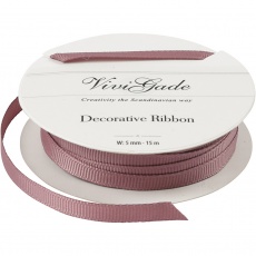 Zierband, B 6 mm, Rosa, 1x15m/ 1 Rolle