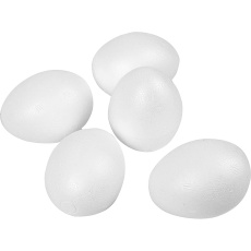 Styropor-Eier, H 8 cm, Weiß, 50 Stk/ 50 Pck
