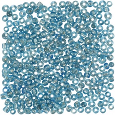 Rocailleperlen, 3 mm, 8/0, 0,6-1,0 mm, Türkis transparent, 25g/ 1 Pck