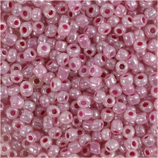 Rocailleperlen, D 3 mm, Größe 8/0 , Lochgröße 0,6-1,0 mm, Pink, 25g/ 1 Pck