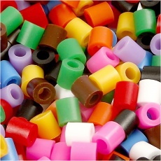 Bügelperlen, Größe 5x5 mm, Lochgröße 2,5 mm, medium, Standard-Farben, 5000sort./ 1 Eimer