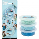 Foam Clay® , Glitter,Metallic, Blau, Hellblau, Grün, 3x14g/ 1 Pck