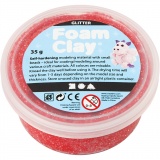 Foam Clay® , Glitter, Rot, 1x35g/ 1 Dose