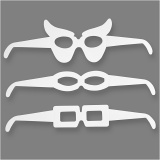 Brillen, H 4,5-10 cm, L 32 cm, 230 g, Weiß, 1x16Stk/ 1 Pck