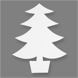 Weihnachtsbaum, H 21,5 cm, B 16,5 cm, 230 g, Weiß, 25 Stk/ 25 Pck