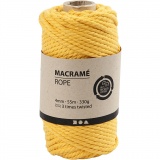 Macramé-Kordel, L 55 m, D 4 mm, Gelb, 1x330g/ 1 Rolle