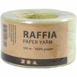 Papierbast (Raffia), B 7-8 mm, Hellgrün, 1x100m/ 1 Rolle