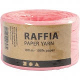 Papierbast (Raffia), B 7-8 mm, Hellrosa, 1x100m/ 1 Rolle
