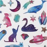 Sticker, Sternzeichen-Tiere, 15x16,5 cm, 1 Bl.