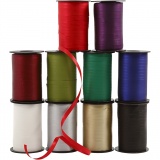 Geschenkband, B 10 mm, Sortierte Farben, 250 m/ 10 Pck