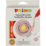 PRIMO Stoffmalstifte, Sortierte Farben, 1x8Stk/ 1 Pck