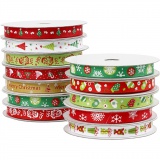 Weihnachtliches Schmuckband, B 10 mm, 12x3m/ 1 Pck