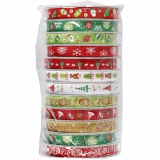 Weihnachtliches Schmuckband, B 10 mm, 12x3m/ 1 Pck