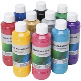Glas-/Porzellanfarbe, Sortierte Farben, 250 ml/ 10 Pck