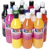 Acrylfarbe, Sortierte Farben, 500 ml/ 15 Pck