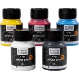 Creall Studio Acrylfarbe, Sortierte Farben, 5x500ml/ 1 Pck