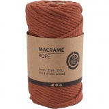 Macramé-Kordel, L 55 m, D 4 mm, Orange gebrannt, 1x330g/ 1 Rolle