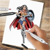 Kreativ Set Illustration, Wonder Woman, Sortierte Farben, 1 Pck