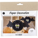 Mini Kreativ Set Papierdeko, Fledermäuse, Schwarz, Weiß, 1 Pck